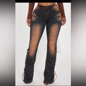 Fashion Nova Dark Wash Flare Jeans
